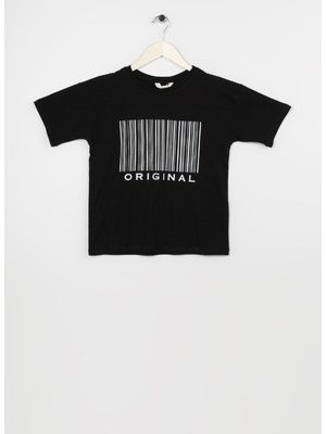 Aeropostale Baskılı Siyah Erkek Çocuk T-Shirt 23SAB-81