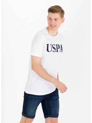 U.S. Polo Assn. Bisiklet Yaka Beyaz Erkek T-Shirt GeartIY023