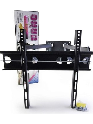 Bayırtech 55'' 140 Ekran Tv Çift Kollu Hareketli Askı Aparatı Dübel Vida  Hediye