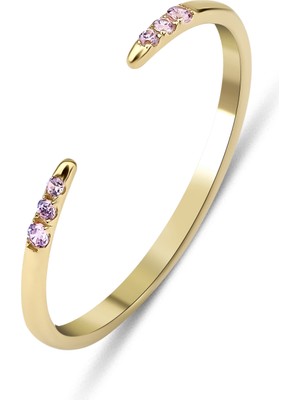 Kairos Jewelry 14 Ayar Altın Açık Kombin Yüzük KRS-087-14GRZ