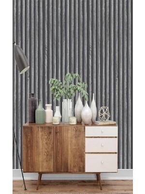 Renkli Duvarlar Atc Gri Antrasit Dekoratif Görünüm Pvc Kaplama Lambiri 12CMX90CM