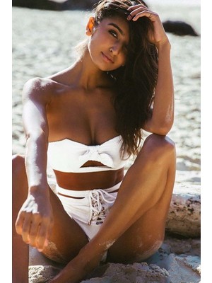 Angelsin Özel Tasarım Bikini Üst Beyaz