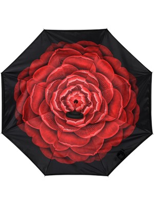 Ay Ege Kadın Şemsiye Kırmızı Gül