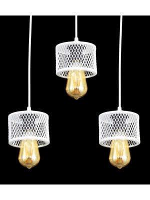 Lambadar Üçlü Kafes Model Modern Sarkıt Avize