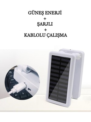 Katlanabilir Güneş Enerjili & Şarjlı Masa Lambası Çalışma Okuma Kamp Gece Lambası 3 Renk Işık