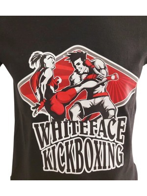 Whiteface Kick Boks Özel Tasarım Baskılı Tişört (Siyah)