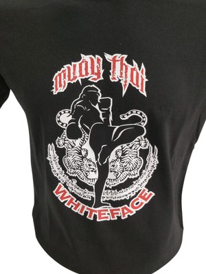 Whiteface Muay Thai Özel Tasarım Baskılı Tasarım Tişört (Siyah)