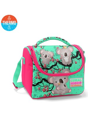 Coral High Kids Su Yeşili Neon Mercan Koala Desenli Thermo Beslenme Çantası 11713