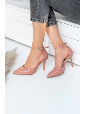 La Limar Somo Rugan Kadın Stiletto Topuklu Ayakkabı Suni Deri İnce Topuk 8,5 cm