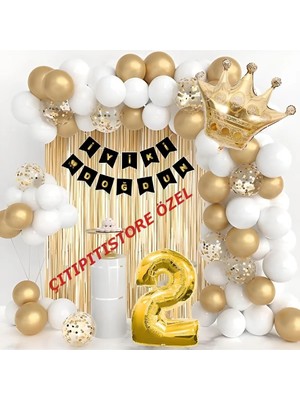 Çıtı Pıtı Store Kral Taçlı 1-2-3-4-5-6-7-8-9 Yaş Doğum Günü Balon Seti