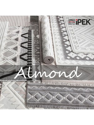 İpek Mekik Halı Almond Ekru Modern Düz Kilim