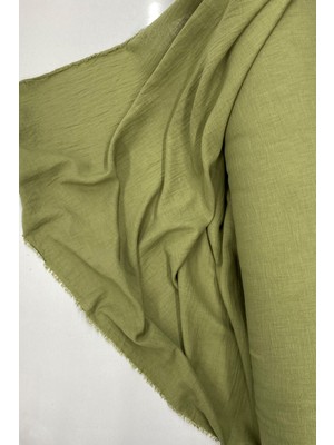 Royaleks Keten Kumaş - Organik Kumaş - Perde Kumaşı - Ince Keten - Kıyafet Için Kumaş Örtü Haki Yeşil 82