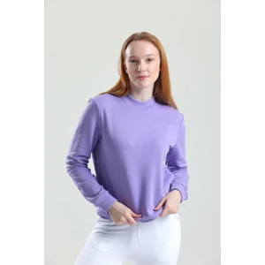 Lila Dik Yaka Sweatshirt