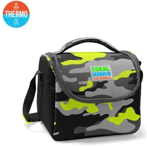 Coral High Kids Siyah Gri Kamuflaj Desenli Thermo Beslenme Çantası 11816
