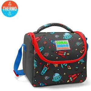 Coral High Kids Koyu Gri Kırmızı Uzay Desenli Thermo Beslenme Çantası 11808