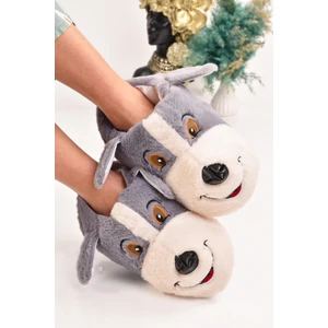 Unisex Köpek Figürlü Peluş Panduf Ev Pandufu Ev Botu