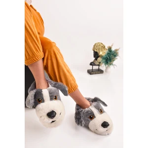 Unisex Köpek Figürlü Peluş Panduf Ev Pandufu Ev Botu