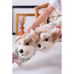 Unisex Köpek Figürlü Peluş Panduf Ev Pandufu Ev Botu