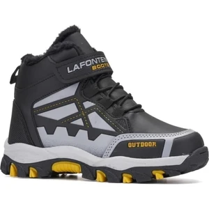 Unisex Çocuk Içi Tüylü Suya Dayanıklı Kaymaz Taban Outdoor Kışlık Bot