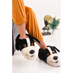 Unisex Köpek Figürlü Peluş Panduf Ev Pandufu Ev Botu