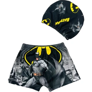 Lolli Boom Kids Erkek Çocuk Yarasa Adam Batman Temalı Mayo  Bone 2'li Set