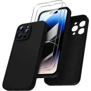 Case 4U Apple iPhone 14 Pro Max Kılıf 3D Kamera Korumalı İçi Kadife Mara Lansman Yumuşak Kapak Siyah