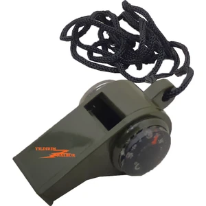 Yıldırım Nalbur Deprem Düdüğü Pusulalı Dereceli 2 Adet Hakem Ikaz Polis Düdük Boncuklu Ipli Düdük