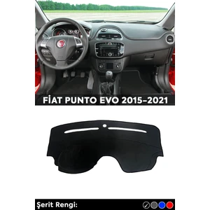 Fiat Punto Evo 2015-2021 3D Torpido Koruma Kılıfı - Ön Göğüs Kaplama - Siyah Şerit