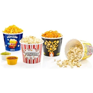 Olgun Home Cips ve Mısır Popcorn Kovası 4'lü Mısır Kovası