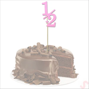 Süsle Bebek ve Parti 1/2 Yarım Yaş Pasta Süsü, 4cm x 26CM - Pembe