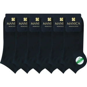 Erkek Bambu Patik Çorap 6 Çift - Füme