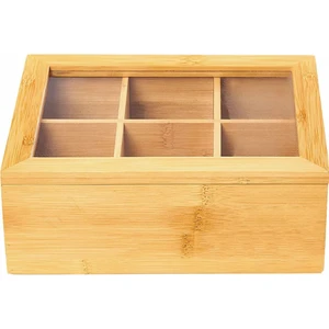 Bambu 6 Bölmeli Çok Amaçlı Saklama Kutusu, Bambu Organizer