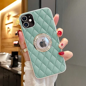 Apple iPhone 12 Kılıf Zebana Diamond Deri Kılıf Açık Yeşil