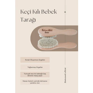 %100 Keçi Kılı Doğal Bebek Saç Fırçası