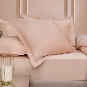 Maisy Bambu Saten Çift Kişilik Lastikli Çarşaf - Blush