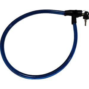 Güçlü Bisiklet Motosiklet  Anahtarlı Halat Kilit 12X800 Bisiklet Kilidi 80 cm  Mavi Renk