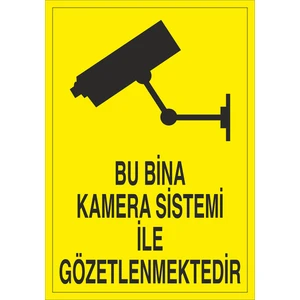 Iş Güvenliği Levhası Sticker - Bu Bina Kamera Sistemi Ile Gözetlenmektedir