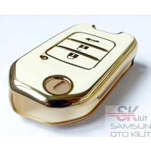 Skilit Samsun Oto Kilit Honda Civic Cr-V Hr-V Nano Silikon Anahtar Kılıfı Kumanda Kılıfı Beyaz