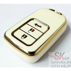 Skilit Samsun Oto Kilit Honda Civic Accord Cr-V Hr-V Smart Nano Silikon Anahtar Kılıfı Kumanda Kılıfı Beyaz
