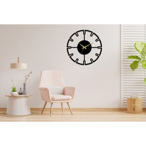 Arteka Design Wave Metal Siyah 49 cm Sessiz Akar Mekanizmalı Duvar Saati