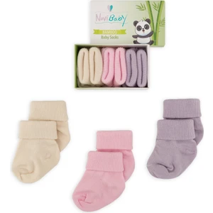 3'lü Bambu Yenidoğan Bebek Çorap I Sweet I 0-6 Ay