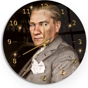 Emya Home Mustafa Kemal Atatürk Cam Saat - 60 cm