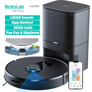 360 S8 Plus Akıllı Robot Süpürge - Akıllı Çöp Boşaltma Istasyonlu & Mop Pro Paspaslama & Lidar Navigasyon