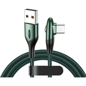 Hızlı USB Kablo Ağır Dermi Şarj Senkronizasyon Şarj Cihazı Type-C 90 Derece Açısı - Yeşil (Yurt Dışından)