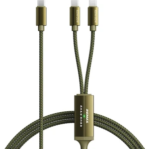 2'si 1 Arada USB C Çift USB C Telefon Tipi C Şarj Kablosu 100W Hızlı Şarj Kablosu - Yeşil (Yurt Dışından)