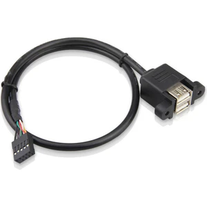 9 Pin Anakart Jumper Soketi To 2x USB A Dişi Dikey Panel Tipi Kablo - 20CM