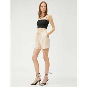 Cepli Şort Beli Bağlamalı
