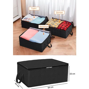 Çekyat Baza Tipi Hurç - Baza Altı Büyük Boy Saklama Hurcu 64 x 45 x 22 cm