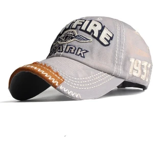 Szykd Pamuk Işlemeli Yama Yıkanabilir Ayarlanabilir Beyzbol Şapkası Gri  (Yurt Dışından)