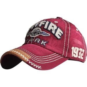 Szykd Pamuk Işlemeli Yama Yıkanabilir Ayarlanabilir Beyzbol Şapkası Şarap Kırmızısı  (Yurt Dışından)